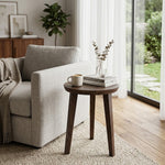 Orb Wooden Side Table, Small - Brown
