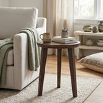 Orb Wooden Side Table, Small - Brown
