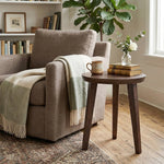 Orb Wooden Side Table, Small - Brown