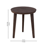 Orb Wooden Side Table, Medium - Brown