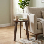 Orb Wooden Side Table, Medium - Brown