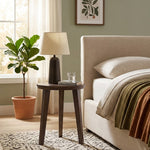 Orb Wooden Side Table, Medium - Brown