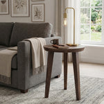 Orb Wooden Side Table, Medium - Brown