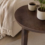 Orb Wooden Side Table, Medium - Brown