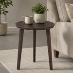 Orb Wooden Side Table, Large - Brown