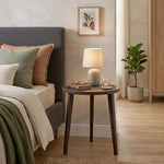 Orb Wooden Side Table, Large - Brown