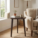 Orb Wooden Side Table, Large - Brown