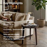 Orb Wooden Side Table, Large - Brown