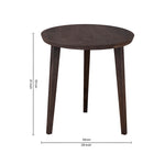 Orb Wooden Side Table, Large - Brown