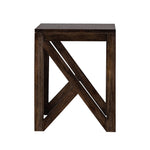 Cross Wooden Side Table, Small - Brown