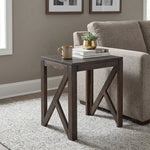 Cross Wooden Side Table, Small - Brown
