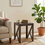 Cross Wooden Side Table, Small - Brown