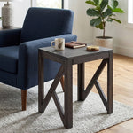 Cross Wooden Side Table, Small - Brown