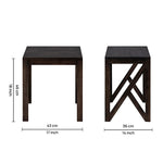 Cross Wooden Side Table, Small - Brown