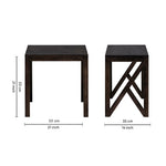 Cross Wooden Side Table, Large - Brown