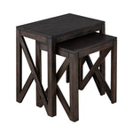 Cross Wooden Side Table, Large - Brown