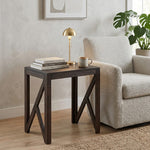 Cross Wooden Side Table, Large - Brown