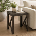 Cross Wooden Side Table, Large - Brown