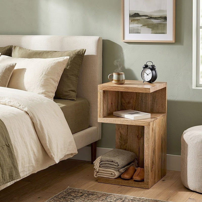 Helix Wooden Side Table - Natural