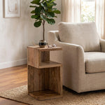 Helix Wooden Side Table - Natural