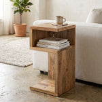 Helix Wooden Side Table - Natural