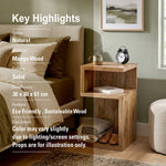 Helix Wooden Side Table - Natural