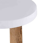 Denzo Wooden Stool - White & Natural
