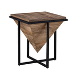 Prism Wooden Side Table - Brown
