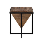 Prism Wooden Side Table - Brown