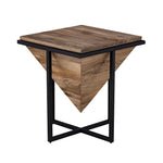 Prism Wooden Side Table - Brown
