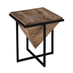 Prism Wooden Side Table - Brown