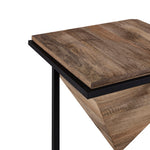 Prism Wooden Side Table - Brown