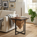 Prism Wooden Side Table - Brown