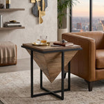 Prism Wooden Side Table - Brown