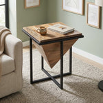 Prism Wooden Side Table - Brown
