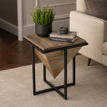 Prism Wooden Side Table - Brown