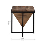 Prism Wooden Side Table - Brown