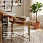 Terra Metal Side Table, Large - Gold & Natural