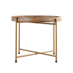 Terra Metal Side Table, Large - Gold & Natural