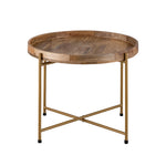 Terra Metal Side Table, Large - Gold & Natural
