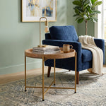 Terra Metal Side Table, Large - Gold & Natural