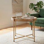 Terra Metal Side Table, Large - Gold & Natural