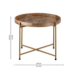 Terra Metal Side Table, Large - Gold & Natural