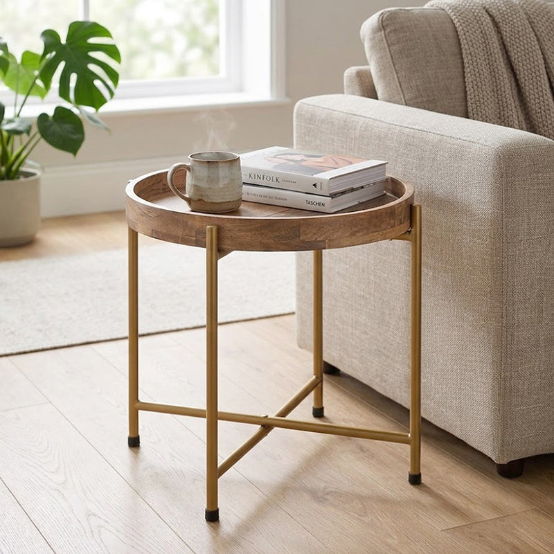 Terra Metal Side Table, Small - Gold
