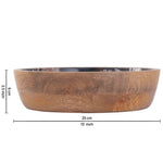 Alric Wooden Serving Bowl - Natural & Blue
