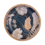 Alric Wooden Serving Bowl - Natural & Blue