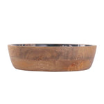 Alric Wooden Serving Bowl - Natural & Blue