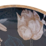 Alric Wooden Serving Bowl - Natural & Blue