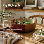 Mango Wood Serving And Decor Bowl For Home, Kitchen And Office