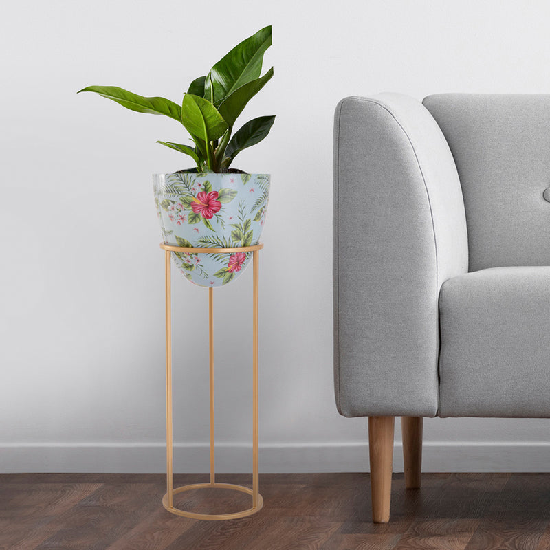 Metal Table Planter With Stand For Indoor Plants And Flowers